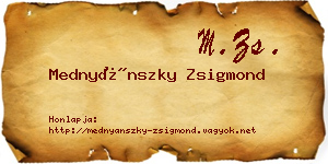 Mednyánszky Zsigmond névjegykártya