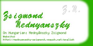 zsigmond mednyanszky business card